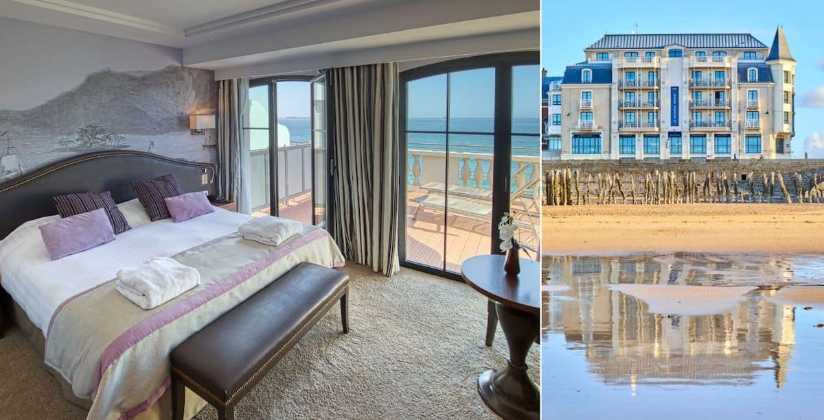 L'hôtel est situé en face de la plage du Sillon à Saint-Malo. 