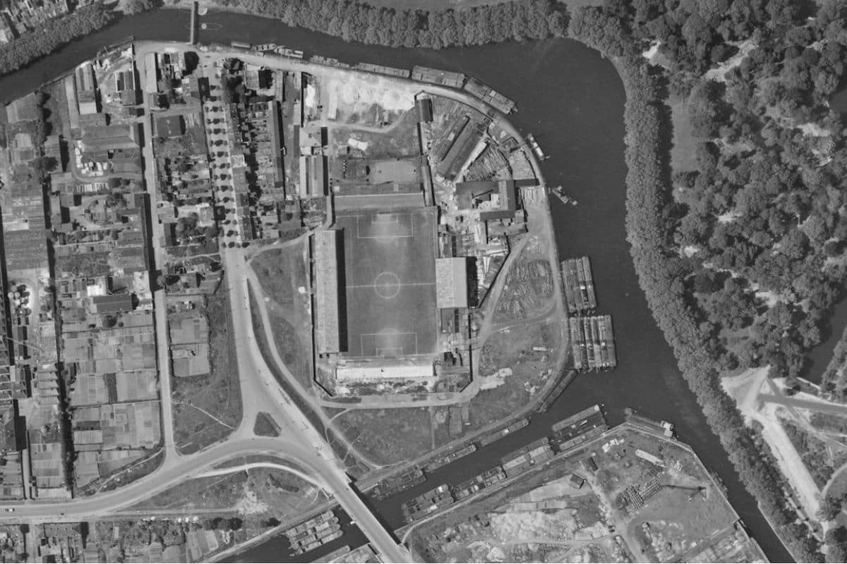 Vue aérienne du stade Henri Jooris à Lille dans les années 40 © Good Morning Lille - Zigzag