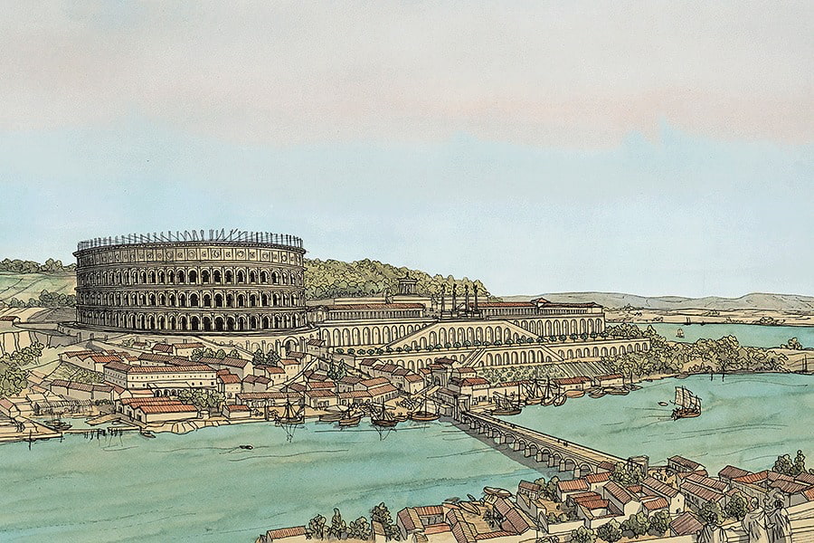 Lugdunum à Lyon avec vue vers Condate