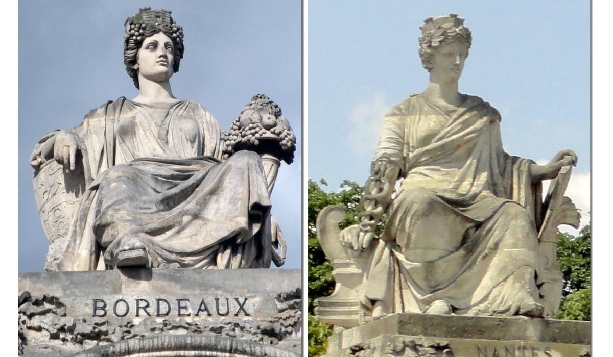 Statues de Bordeaux et de Nantes, place de la Concorde