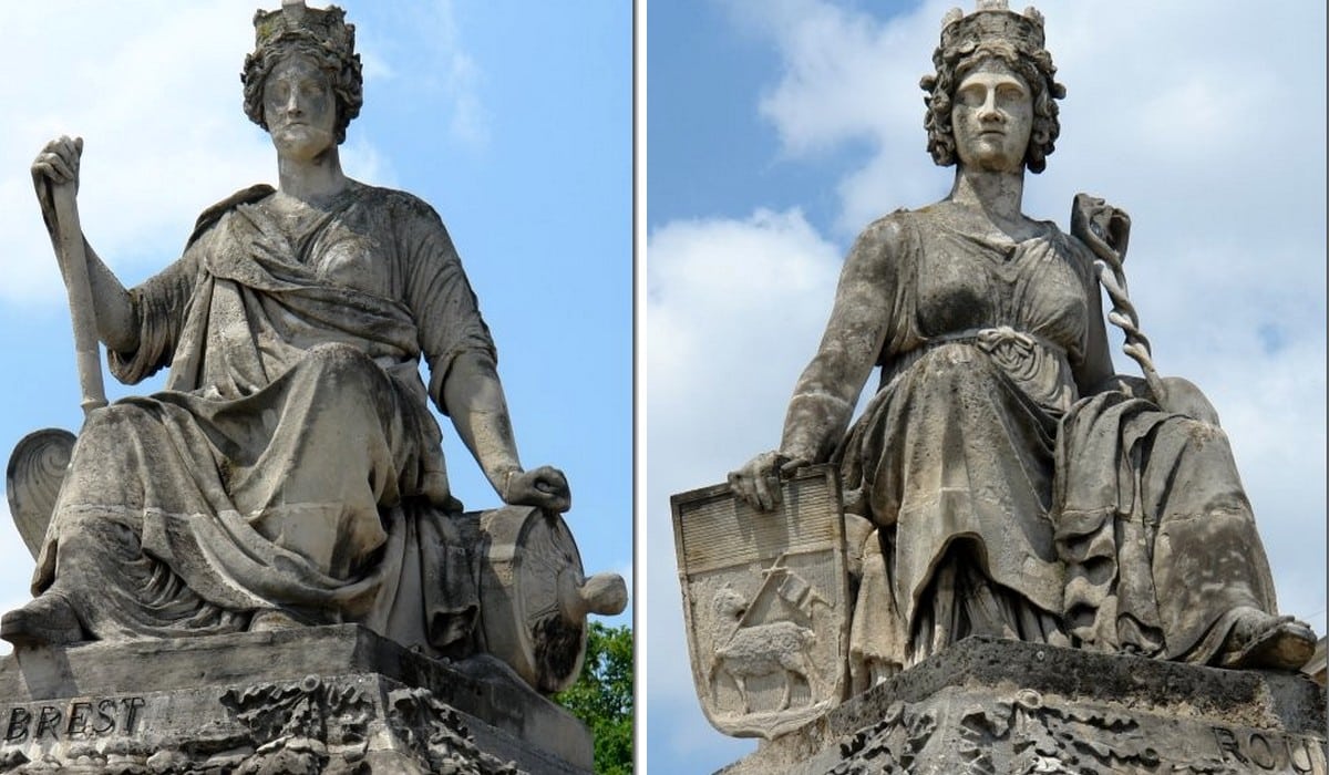 Les statues de Brest et Rouen, place de la Concorde