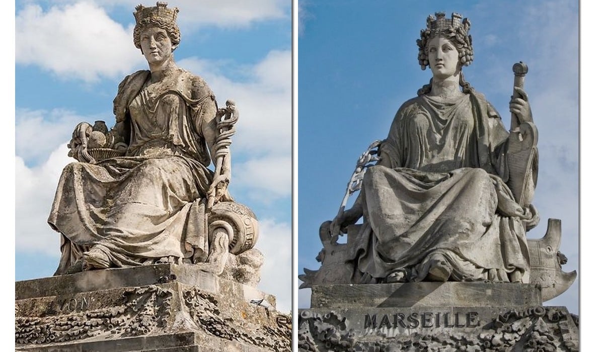 Statues de Lyon et Marseille, place de la Concorde