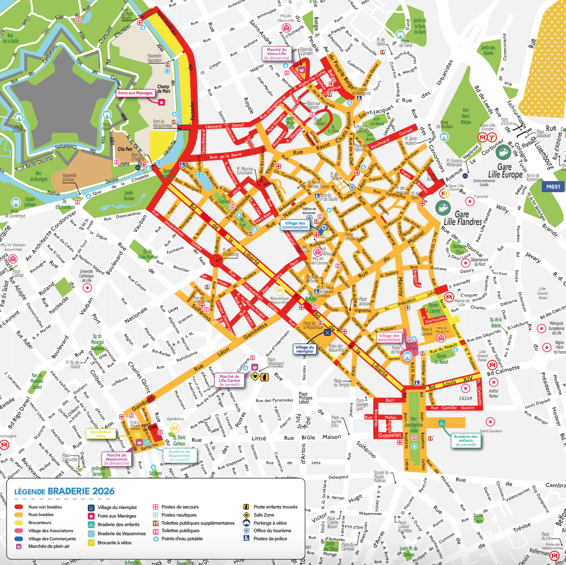 Plan de la Braderie de Lille 2026 © Ville de Lille - Lille Zigzag