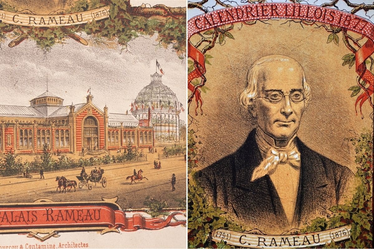 Le Palais Rameau au début de sa construction / C. Rameau portrait - Repro Daniel Rapaich © Ville de Lille - Lille Zigzag