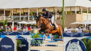 Cavalière lors d’une épreuve de saut d’obstacles de la Longines League of Nations au Polo Club Saint-Tropez - Haras de Gassin
