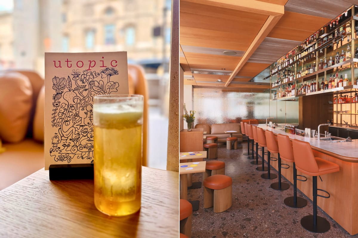 Cocktail et intérieur du bar Utopic d’Anne-Sophie Pic à Paris