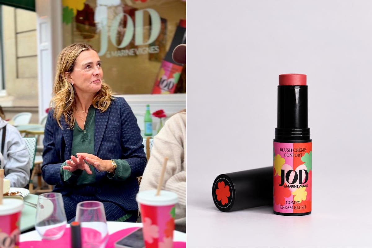 Marine Vignes au Grace Café à Paris et blush crème confort JOD en édition limitée