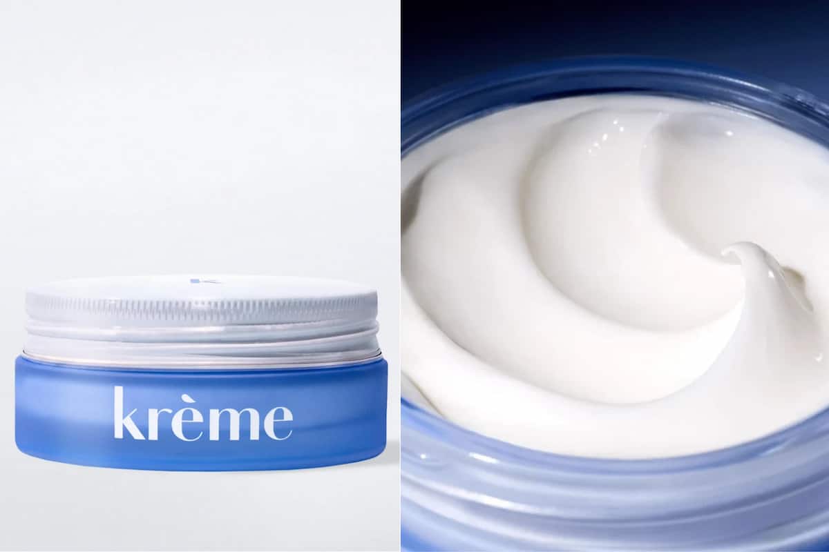 Pot du Masque de Nuit Anti-Soif Krème et gros plan sur sa texture crémeuse